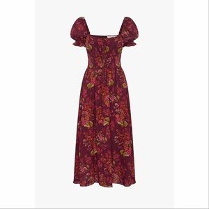 Peony Renaissance Tie-Front Midi Dress